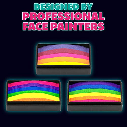 Kraze FX Dome Stroke - Bliss (25 gm), Professional 1-Stroke Split Cake, Hypoallergenic, Non-Toxic, Water Activated Face & Body Painting Makeup Supplies for Adults - color: Bliss