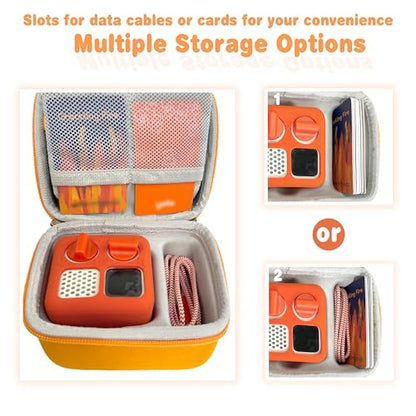 Hard Travel Case Compatible with Yoto Mini–Kids Audio & Music Player,Yoto Card Holder Bag with Adjustable Shoulder Strap for Up To 36 Audiobook Cards,Children’s mini Player.（Orange） - color: Orange