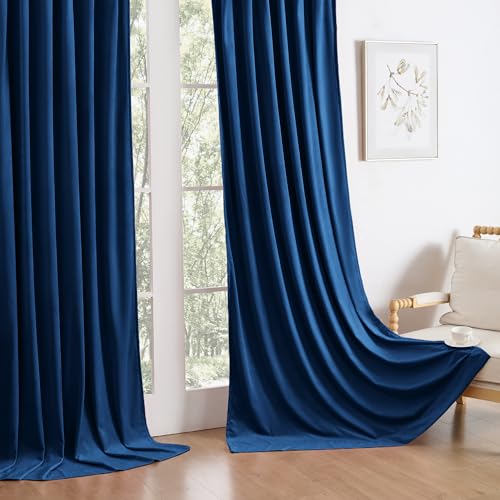 Manyshofu Navy Blue Velvet Curtains, 2 Panels Blackout 52x84 | Luxurious Velvet Feel, Thermal Insulated Noise Reducing, Dual Back Tab And Rod Pocket Hanging, Machine Wash Fade-Resistant - color: Navy Blue, size: 52"W x 84"L (Pack of 2)