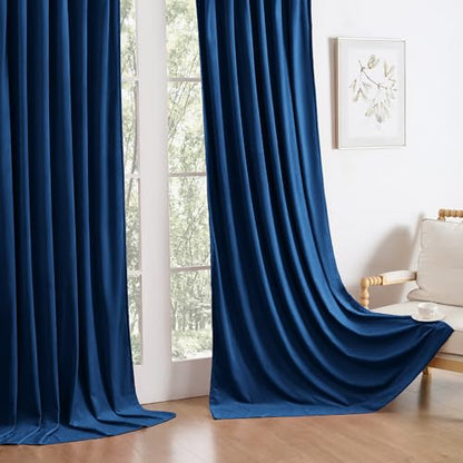 Manyshofu Navy Blue Velvet Curtains, 2 Panels Blackout 52x84 | Luxurious Velvet Feel, Thermal Insulated Noise Reducing, Dual Back Tab And Rod Pocket Hanging, Machine Wash Fade-Resistant - color: Navy Blue, size: 52"W x 84"L (Pack of 2)