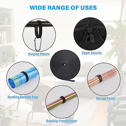 90PCS Reusable Cable Ties - 4+6+8 Inch, Heavy Duty Hook & Loop Straps in Black Red Green, Adjustable & Multi-Purpose Fastening, Color-Coded Wire Ties for Home Office, Garage & Cable Management - color: Black+red+green 4+6+8 In-90 Pcs