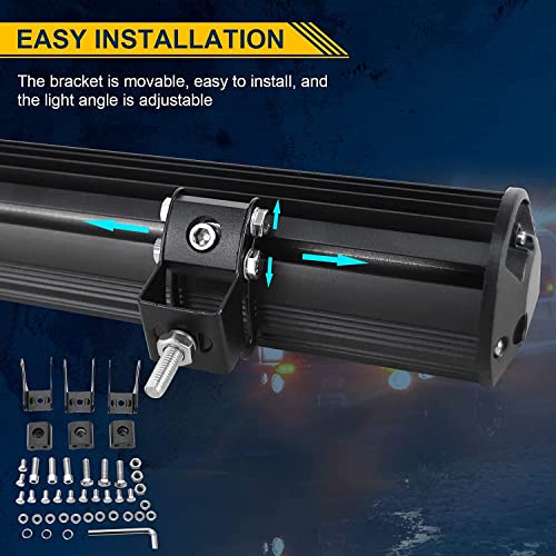AUXTINGS 34 inch 468W LED Light Bar Triple Row Spot Flood Combo Beam Off Road Lights Waterproof Work Light for Jeep Trucks SUV ATV UTV Boat Lights, 12V 24V - size: 34 inch 3 row