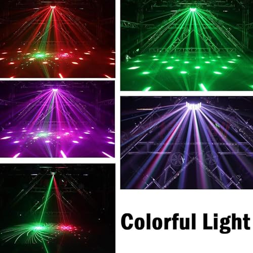 DJ Lights Party Light, Stage Disco Light 4 in 1 RGBW Derby Beam, Led Strobe, Remote & DMX Control Perfect for Wedding Bar Club Disco Party Festival Stage & DJ Lighting, Black