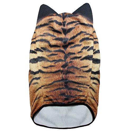 WTACTFUL 3D Animal Ears Balaclava, Breathable Face Mask for Halloween | Stand-Up Ears, Windproof Dustproof, Quick-Dry, No Fade Print, Soft, for Music Festivals Raves Ski Snowboard Moto Party - color: Tiger Meb-14