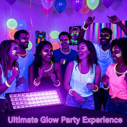 2pcs 120W LED Black Light Bar, Blacklight Glow Party, IP66 Waterproof Flood Light with 10ft Cord+Switch, Glow in The Dark for Halloween, Party, Birthday, Body Paint, Fluorescent Poster, Bedroom - size: 2 Piece