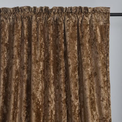 Caramel Crushed Velvet Curtains with Rod Pocket Luxurious Thermal Insulation Room Darkening Window Panels for Living Room Bedroom Office, 2 Panels Set 52" W x 96" L - color: Caramel, size: 52"W x 96"L (Pack of 2)