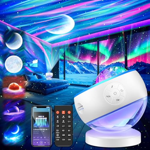Iceberg Northern Lights Projector, White Galaxy Projector with Bluetooth - color: Multicolor