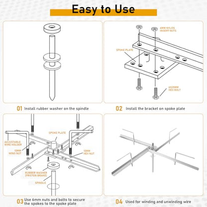 Steel Spinning Jenny Fence Wire Dereeler, Adjustable Fence Wire Dereeler | Made of Galvanized Steel, 360 Degree Rotating Spinning Jenny with Brake, Supports Multiple Wire Sizes