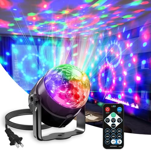 Sound Activated Party Lights with Disco Ball Dj Light | Disco Ball Light with Remote Control Dancing Lights, Strobe Lamp for Parties Supplies Birthday Christmas Bar KTV Decor