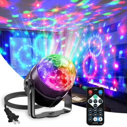 Sound Activated Party Lights with Disco Ball Dj Light | Disco Ball Light with Remote Control Dancing Lights, Strobe Lamp for Parties Supplies Birthday Christmas Bar KTV Decor