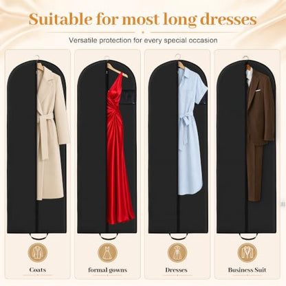 6-Pack 65” x 23” Garment Bags for Dresses and Gowns for Closet Storage - size: 65in With Handles