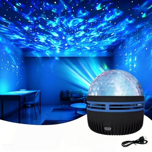 2-in-1 Northern Lights and Ocean Wave Projector, Star Projector, Light Projector with 14 Lighting Effects, Home Decoration LED Color-Changing Light, Home Decor
