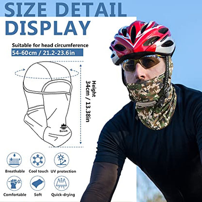 Balaclava Ski Mask, Sun Protection Breathable Face Cover Men Women - color: Camo Green