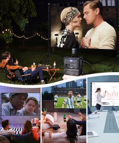 150 Inch Projector Screen with Stand, 16:9 4K HD Portable Projector Screen Indoor Outdoor Projection Screens Outdoor Movie Screens with Carry Bag,Enjoy Home Theater