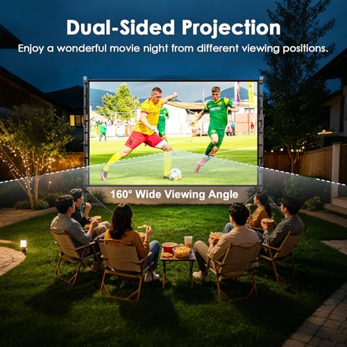 Outdoor Projector Screen with Stand, 200 inch Indoor Movie Screen 16:9 4K Rear Front Portable Projection Screen, Quick Setup Foldable Travel Home Theater Screen with Carry Bag for Backyard Camping - size: 200 inch-ZJ