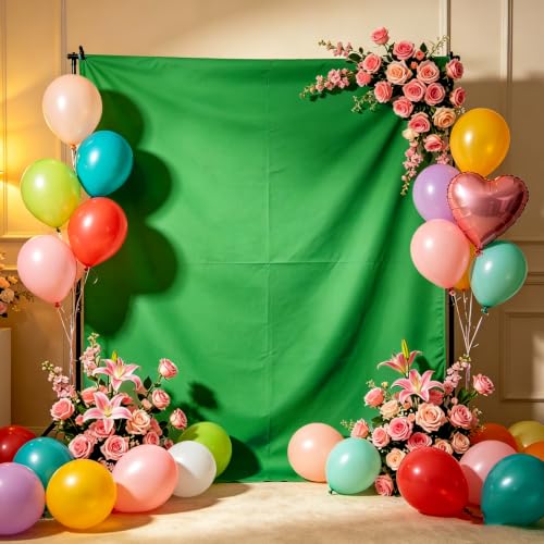 Dark Green Photography Backdrop for Photoshoot, 10x10 Ft Polyester Photo Backdrop Curtains, Dark Green Backdrops Screen for Photo Studio, Video, Content Creators, Birthday Parties Background - color: Deep Green