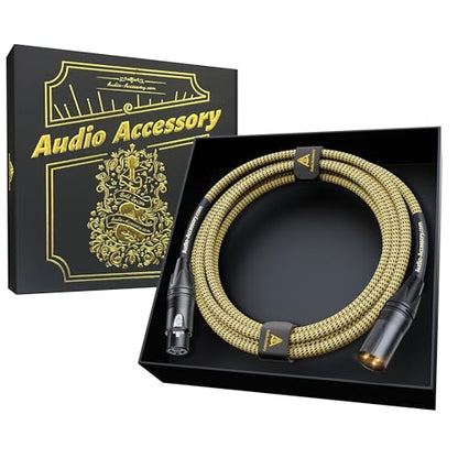 AA AUDIO ACCESSORY Gold Series Star Quad XLR Cables 10ft Handmade Mic Cord - size: 10ft, 1 Pack, style: Gold Series, Neutrik