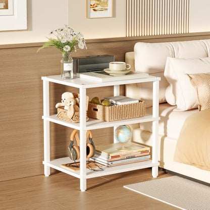 LELELINKY 3-Tier AV Media Player Stand, White Stereo Cabinet, Modern Stereo Cabine,Game Console Shelf,Wooden TV Stand,Multifunctional Entertainment Center, Suitable for Home, Conference Room - color: White, size: 3 Tier