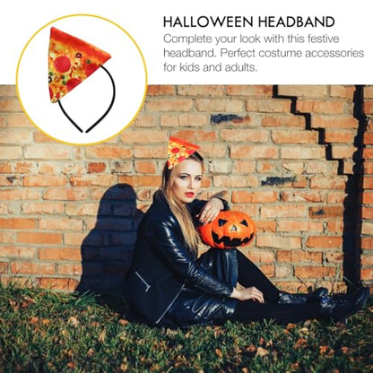 Ipetboom Pizza Headband Halloween Funny Food Hair Hoop Vendor Cosplay Costume Hair Accessories Festival Pizza Slice Hairband for Girls Women Birthday Party Supplies, Orange