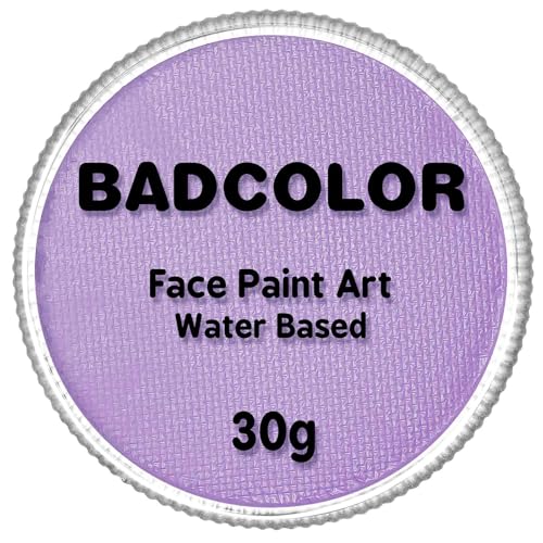 Lilac Face Body Paint (30gm), Water Activated Pastel Purple Face Painting Kit for Halloween Goth Makeup, Non-Toxic Facepaint Palette for Ursula Fairy Elf & Mystic Anime SFX Costume Cosplay Parties - color: Lilac/Pastel Purple