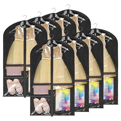 Univivi 40 Inch Dance Costume Garment Bags for Dancers, Black, 8 Pack - color: Black, size: 8 Pack