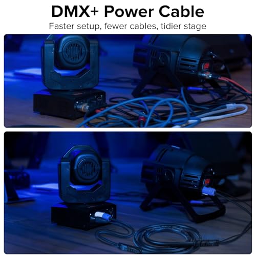 SMALL-EYE 3 Pin DMX & Power Combo Link Cable 10 ft, 14AWG | Power and DMX in One Cable, 116Ω Optimized Impedance, Fixture Linking, Faster Setup - size: 10 Feet