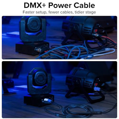 SMALL-EYE 3 Pin DMX & Power Combo Link Cable 25 ft, 14AWG | Power and DMX in One Cable, 116Ω Optimized Impedance, Fixture Linking, Faster Setup - size: 25 Feet