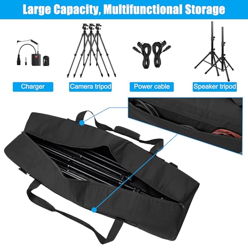 TORIBIO Tripod Carrying Case Bag, Padded Protective 39.5"x10"x6" | with Shoulder Strap and Handle, Heavy Duty, for Music Stand Mic Speaker Light Camera Monopod Stand - size: 39.5" x 10" x 6"