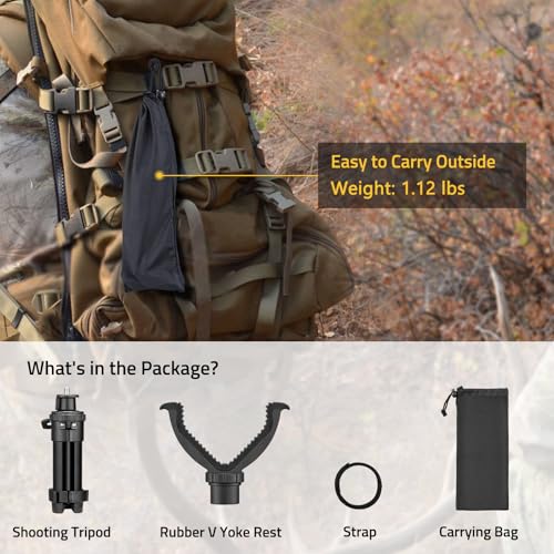 CVLIFE Shooting Rest Tripod 360 Degree Rotation V Yoke Stand | Rifle Rest for Target Shooting Adjustable Height Shooting Tripod Hunting and Outdoor Activities - size: 11.8-25"