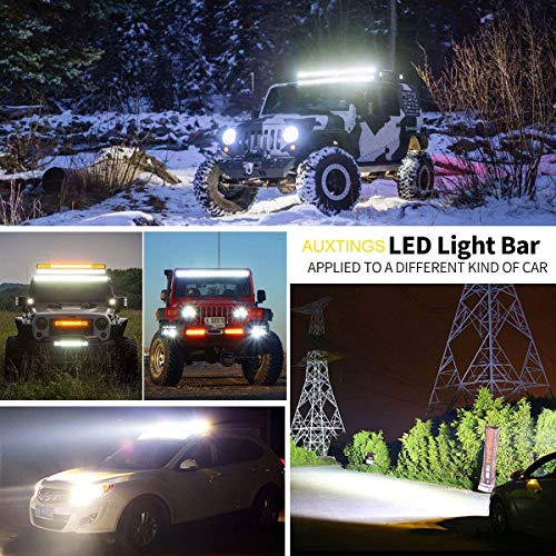 AUXTINGS 18 inch 252W Triple Row 7D Spot Flood Combo Beam LED Light Bar Waterproof LED Work Driving Lights for Vehicle Off Road Jeep ATV AWD SUV 4WD 4x4 Pickup - size: 18 inch 3 row