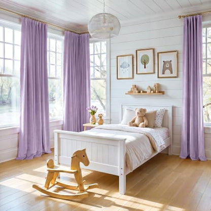 NICETOWN Lilac Purple Velvet Curtains & Drapes for Girls' Bedroom 84" Long - color: Lilac Purple, size: 52"W x 84"L (Pack of 2)