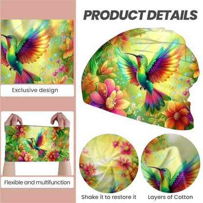 Art Owl Women's Slouchy Beanie Hat Cute Turban Hats Cancer Headwear Caps Baggy Skull Sleep Scarf - color: Floral Bird