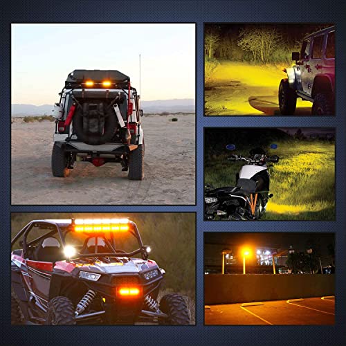 Nilight LED Pods 2Pcs 6.5 Inch 120W Yellow Flood Spot Combo Triple Row Driving Lamp Roof Bumper Off Road LED Work Lights Bar for Van Camper Wagon Car Pickup Golf Cart ATV UTV SUV Truck Boat 4x4