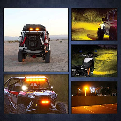 Nilight LED Pods 2Pcs 6.5 Inch 120W Yellow Flood Spot Combo Triple Row Driving Lamp Roof Bumper Off Road LED Work Lights Bar for Van Camper Wagon Car Pickup Golf Cart ATV UTV SUV Truck Boat 4x4