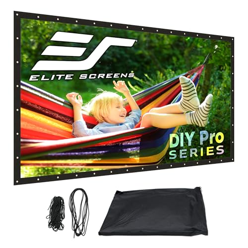 Elite Screens DIY Pro 160" Projection Screen with Grommets DIY160H1 | 16:9 8K 4K Ultra HD 3D Movie Theater Cinema , Roll-Up Hang Anywhere Indoor Outdoor