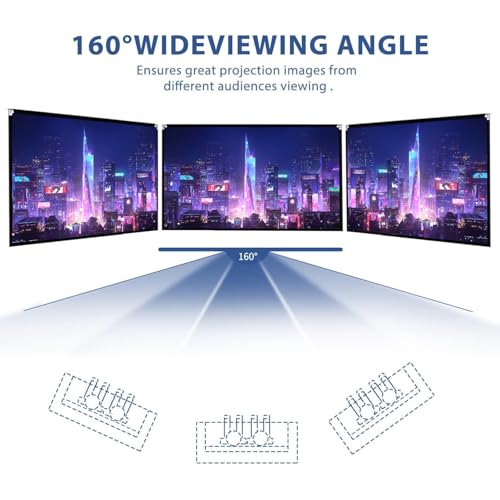 Projector Screen and Stand 150 inch Large Outdoor Projection Screen 16:9 HD 4K Portable Projection Movie Screen with Carry Bag Foldable Anti Crease Windproof Design for Home Theater Backyard Cinema - size: 150 inch