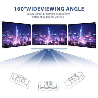 Projector Screen and Stand 150 inch Large Outdoor Projection Screen 16:9 HD 4K Portable Projection Movie Screen with Carry Bag Foldable Anti Crease Windproof Design for Home Theater Backyard Cinema - size: 150 inch