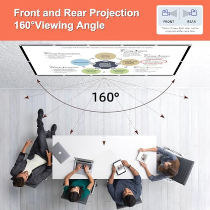 Projector Screen TOWOND 150 inch Projection Screen Indoor Outdoor Washable Anti-Crease 16:9 HD Rear Front Movies Screen for Home Theater Office | Anti-Crease16:9 HD Rear Front, Easy Install, for Home Theater, Office Education, Conference Presentation, Pub