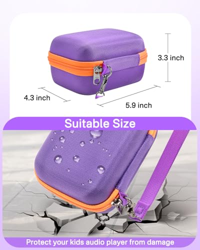 RAIACE Hard Storage Case Compatible Yoto Mini Audio Player, With Mesh Pocket for Cards, Cables and Accessories. (Case Only) - Purple - color: Purple