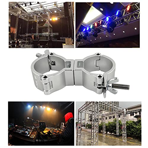 4 Pack Dual Swivel Clamp Turn As Needed Two 360 Degree Clamps, Lighting Truss Swivel Coupler DJ Light Clamps, Fit for 1.88-2 Inch (48-51mm) OD Tube/Pipe, Heavy duty 220lbs, TUV Certificated - color: Silver