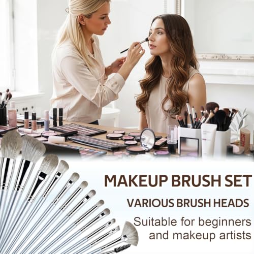Makeup Brush Set 14 Pcs Professional-Complete Kit with Foundation,Eyeshadow,Blush&Lip Brushes-Soft Synthetic Bristles for Women&Beginners - color: B
