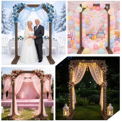 Wedding Welcome Sign Stand, Adjustable Wooden Sign Holder Stand, Heavy Duty Wood Easel with Poster Design Templates & Ground Stakes for Wedding, Bridal Baby Shower, Birthday Party