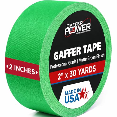 Gaffer Power Green Screen Tape 2 Inch x 30 Yards, Chroma Key, USA Made - color: Chrome Green, size: 2 inches x 30 yards | 1 pack