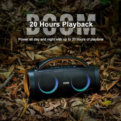 DOSS Extreme Boom+ Loud Bluetooth Speaker with 100W Stereo Sound, Extra Bass, 20H Playtime, Party-Sync Led Lights, Built-in Power Bank, IPX6 Waterproof Outdoor Speaker for Camping, Travel-Copper Gold - color: Gold