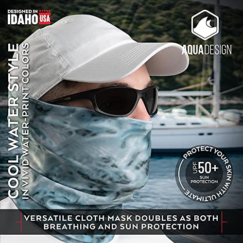 Aqua Design Fishing Hunting Masks Neck Gaiter: Men and Youth UPF 50+ Sun Mask Protection: Camo Face Cover Balaclava Bandana - color: Liquid Purple, size: X-Small