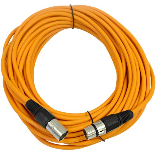 SEISMIC AUDIO - SAXLX-50 - 50' Orange XLR Male to XLR Female Microphone Cable - Balanced - 50 Foot Patch Cord