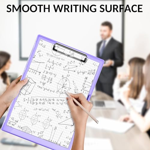 Sooez Nursing Clipboard with Storage, Clear Top Clip Boards 8.5x11 Lavender | Heavy Duty Plastic, Dry Erase, High Capacity, Nurse Essentials, Dental Assistant, Teacher & College School Office Supplies - color: Light Purple