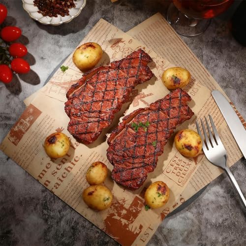 Artificial Lifelike Steak Fake Cooked Roast Beef Simulated Food Steak Meat Model Simulation Food for Market Display Photography Props Party Decoration(2pcs)