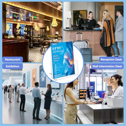 Acrylic Brochure Holder 8.5x11, Clear Literature Display Stand - color: 4 Pack, size: 8.5*11 inch