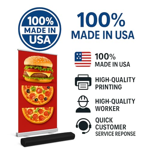 Custom Table Top Retractable Banner (11.5" × 17.5") – Mini Roll Up Display with Aluminum Stand, Portable Small Pop Up Banner for Countertops, Events & Promotions - size: 11.5" × 17.5"